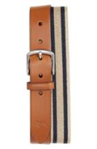Men's Polo Ralph Lauren Stretch Web & Leather Belt - Khaki/ Navy
