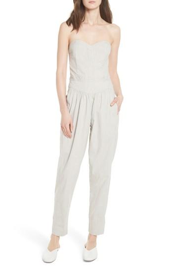 Women's La Vie Rebecca Taylor Stripe Jumpsuit - Grey