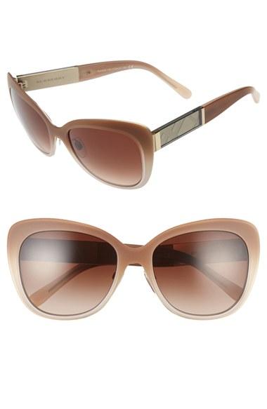 Women's Burberry 57mm Cat Eye Sunglasses - Gradient Brown