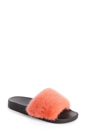 Women's Givenchy Genuine Mink Fur Slide Sandal Us / 38eu - Coral