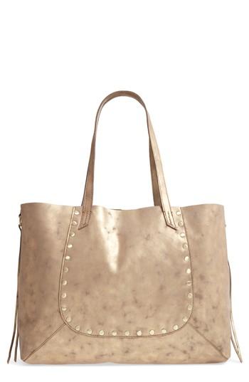 Hobo Journey Metallic Leather Tote - Beige