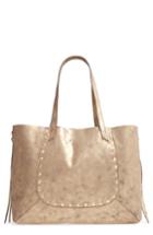 Hobo Journey Metallic Leather Tote - Beige
