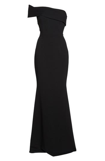 Women's Katie May One-shoulder Cutout Crepe Gown - Black