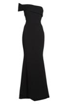 Women's Katie May One-shoulder Cutout Crepe Gown - Black