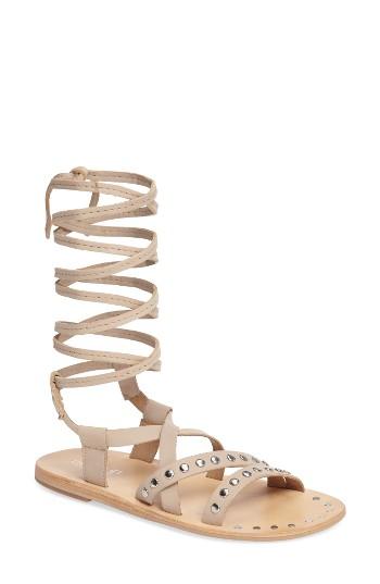 Women's Charles By Charles David Steeler Ankle Wrap Sandal .5 M - Beige