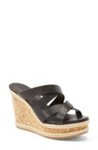 Women's Jimmy Choo 'prisma' Leather Wedge Sandal Us / 39eu - Black