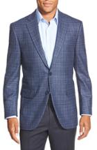 Men's Peter Millar Classic Fit Plaid Wool Sport Coat R - Blue
