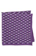 Men's Ted Baker London Geometric Silk Pocket Square, Size - Purple