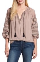 Women's Lucky Brand Embroidered Peasant Blouse - Pink