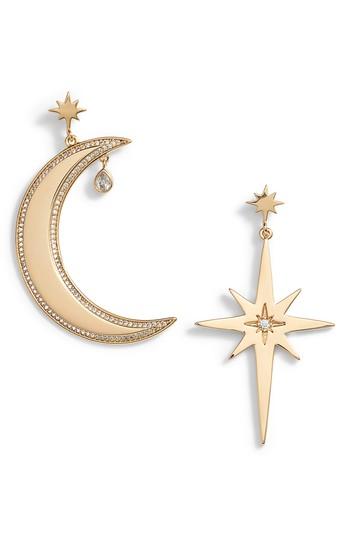 Women's Lulu Dk X We Wore What Moon & Star Large Mismatched Drop Earrings