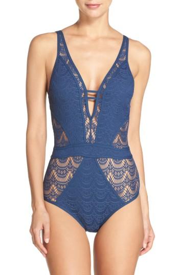 Women's Becca Show & Tell One-piece Swimsuit - Blue