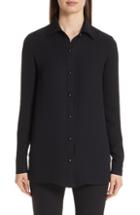 Women's St. John Collection Silk Georgette Blouse - Black