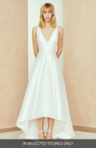 Women's Nouvelle Amsale Calvin Mikado High/low Gown, Size In Store Only - Ivory