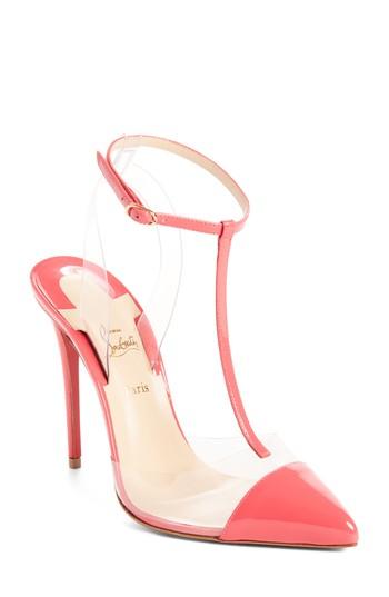 Women's Christian Louboutin Nosy Pvc T-strap Pump Us / 36eu - Pink