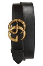 Men's Gucci Gg Marmont Snake Buckle Leather Belt Eu - Black