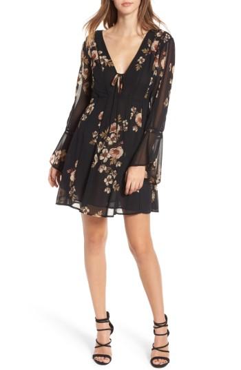 Women's Astr The Label Crystal Babydoll Dress - Black