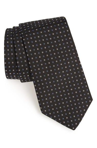 Men's Gitman Geometric Silk Tie, Size X-long - Black