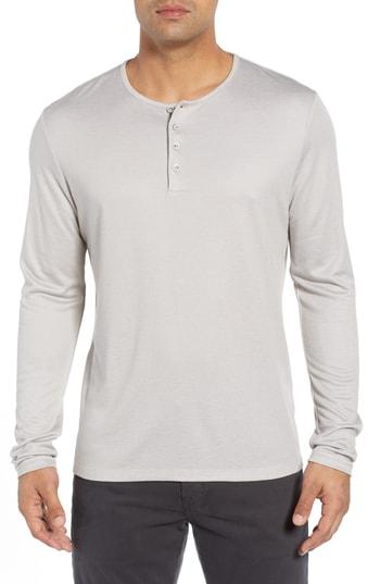 Men's Stone Rose Trim Fit Henley, Size - Beige