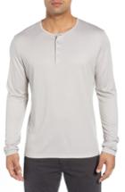 Men's Stone Rose Trim Fit Henley, Size - Beige