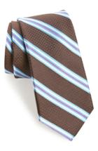 Men's Nordstrom Men's Shop Stripe Silk Tie, Size - Brown