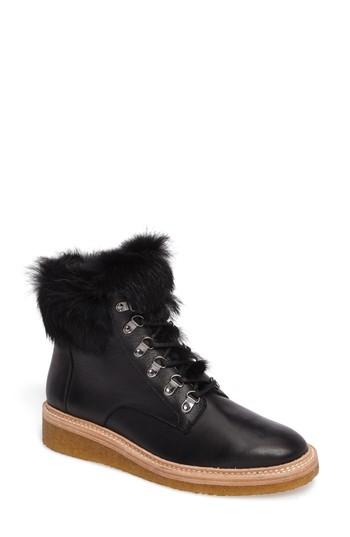 Women's Botkier Winter Genuine Rabbit Fur Trim Boot .5 M - Black