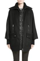 Women's Moncler Acanthus Wool & Cashmere Coat With Removable Down Puffer Layer - Black
