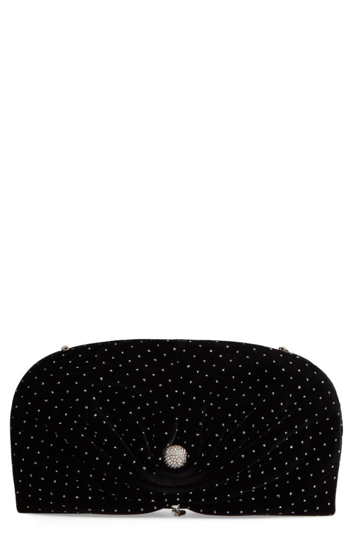 Jimmy Choo Vivien Glitter Velvet Clutch -