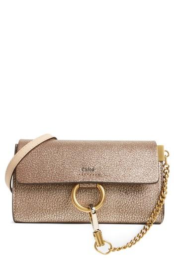 Women's Chloe Nano Faye Metallic Leather Shoulder Bag - Metallic