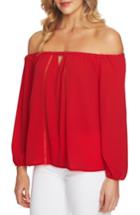 Women's Cece Off The Shoulder Keyhole Blouse, Size - Red