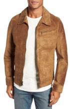 Men's Schott Nyc Unlined Rough Out Oiled Cowhide Trucker Jacket