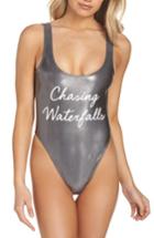 Women's Private Party Chasing Waterfalls Metallic One-piece Swimsuit