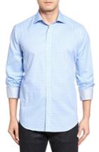 Men's Bugatchi Classic Fit Circle Check Sport Shirt, Size - Blue
