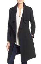 Women's Mackage Belted Stretch Wool Envelope Collar Long Coat