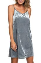 Women's Roxy Sleepy Night Crushed Velvet Dress - Grey