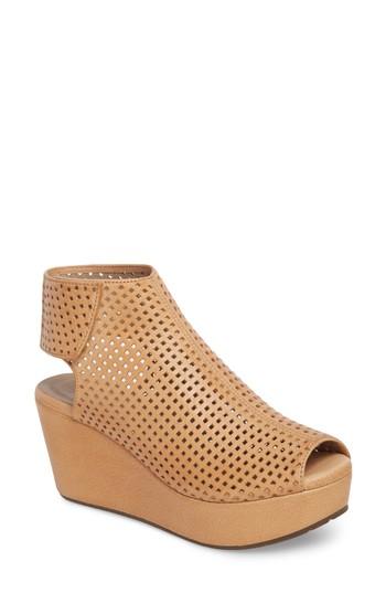 Women's Chocolat Blu Wing Perforated Platform Wedge M - Brown