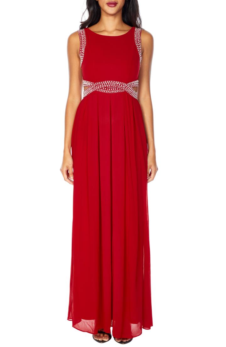 Women's Red Carter One-shoulder Maxi Cover-up Dress