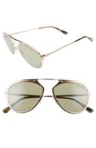 Women's Tom Ford Dashel 55mm Sunglasses - Rose Gold/ Green Havana/ Green