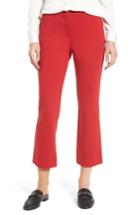 Petite Women's Halogen Kick Flare Knit Ankle Pants P - Red