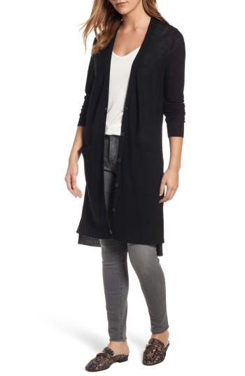 Women's Halogen Merino Blend Long Cardigan - Black