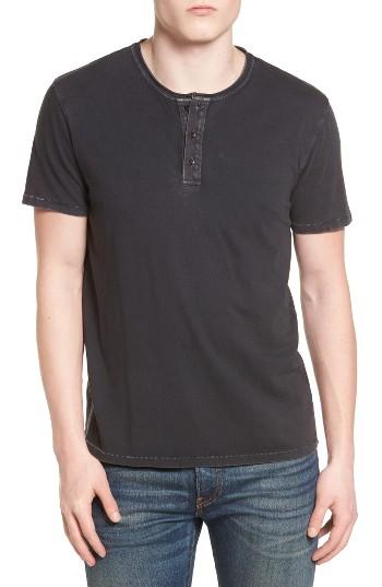 Men's Lucky Brand Rolled Neck Henley T-shirt - Black