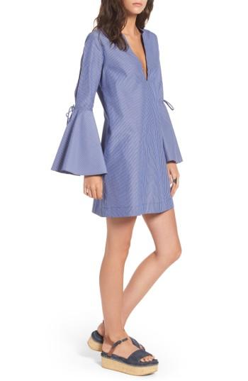 Women's Socialite Bell Sleeve Shift Dress - Blue
