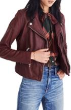 Women's Madewell Washed Leather Moto Jacket, Size - Red