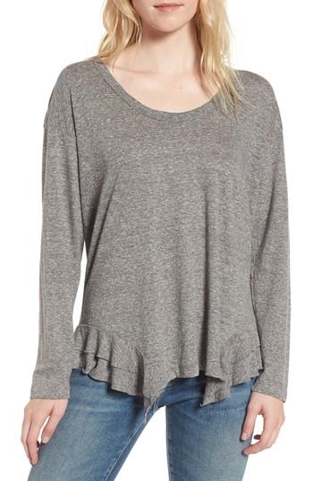 Women's Current/elliott The Tier Long Sleeve Tee - Grey