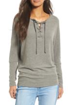 Women's Cupcakes And Cashmere Danton Lace-up Sweatshirt - Grey