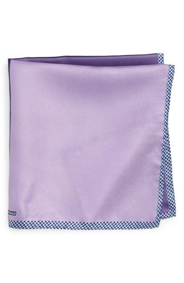 Men's Nordstrom Men's Shop Panel Silk Pocket Square, Size - Purple