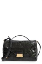 Dries Van Noten Croc Embossed Leather Shoulder Bag - Green
