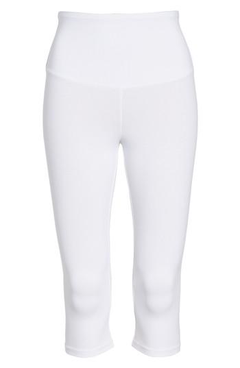 Women's Yummie 'talia' Compact Cotton Blend Capris - White