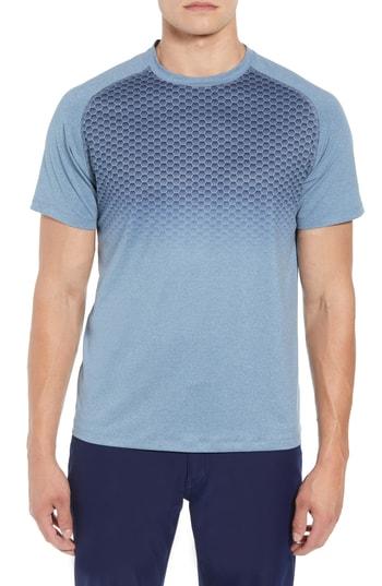 Men's Peter Millar Rio Honeycomb Print Performance T-shirt - Brown