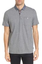 Men's Ted Baker London Bloc Apple Print Polo (l) - Blue