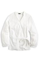 Women's J.crew Wrap Top With Collar - White